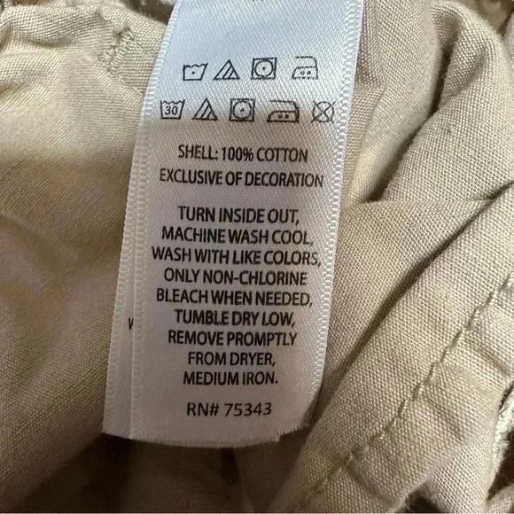 Tommy Bahama Pants Elastic Tie Waist Light Tan Size 6 - Picture 10 of 16